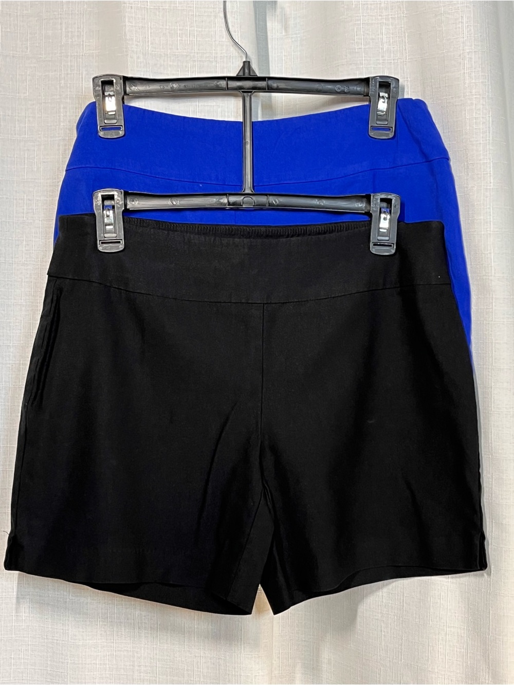 ATTYRE New York Shorts Bundle Size 8 Black & Cobalt Blue Pull On Stretch Shorts